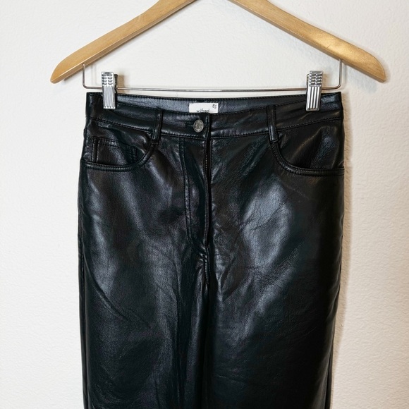 Aritzia Wilfred Black Faux Leather The Melina Pants Size 2 US - Picture 3 of 7